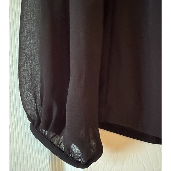 White House Black Market Womens Shirt Blouse Size S Black Work Cocktail - Picture 6 of 8